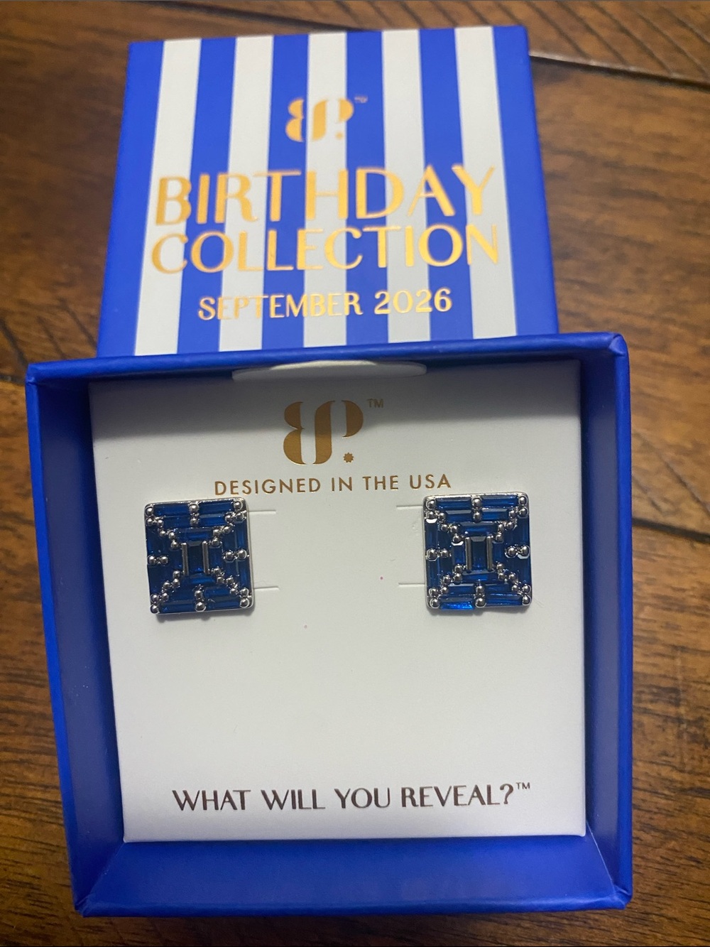 Bomb Party Birthday Collection September 2026 Earrings - Sapphire - Rhodium